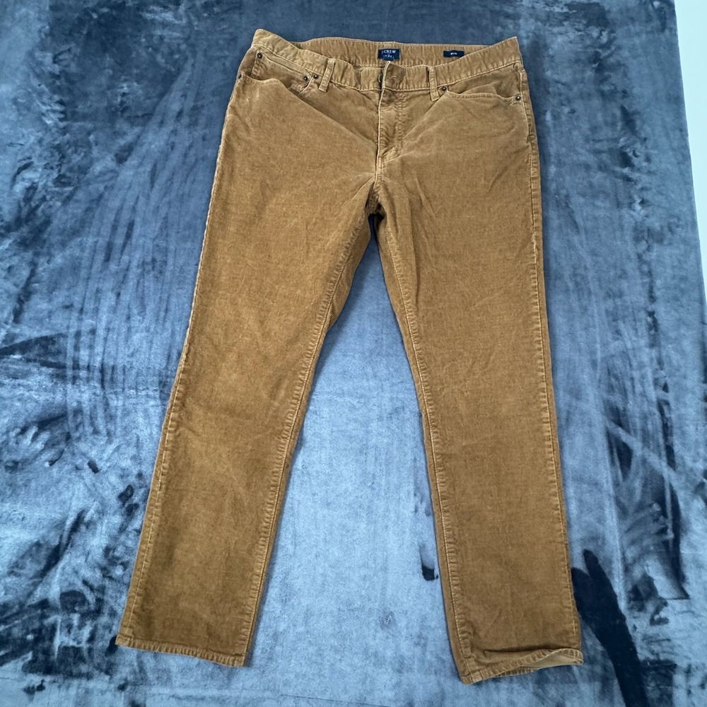 J.Crew Corduroy Pants Mens 36x30 Brown Flex Slim Fit 5-Pocket Trousers